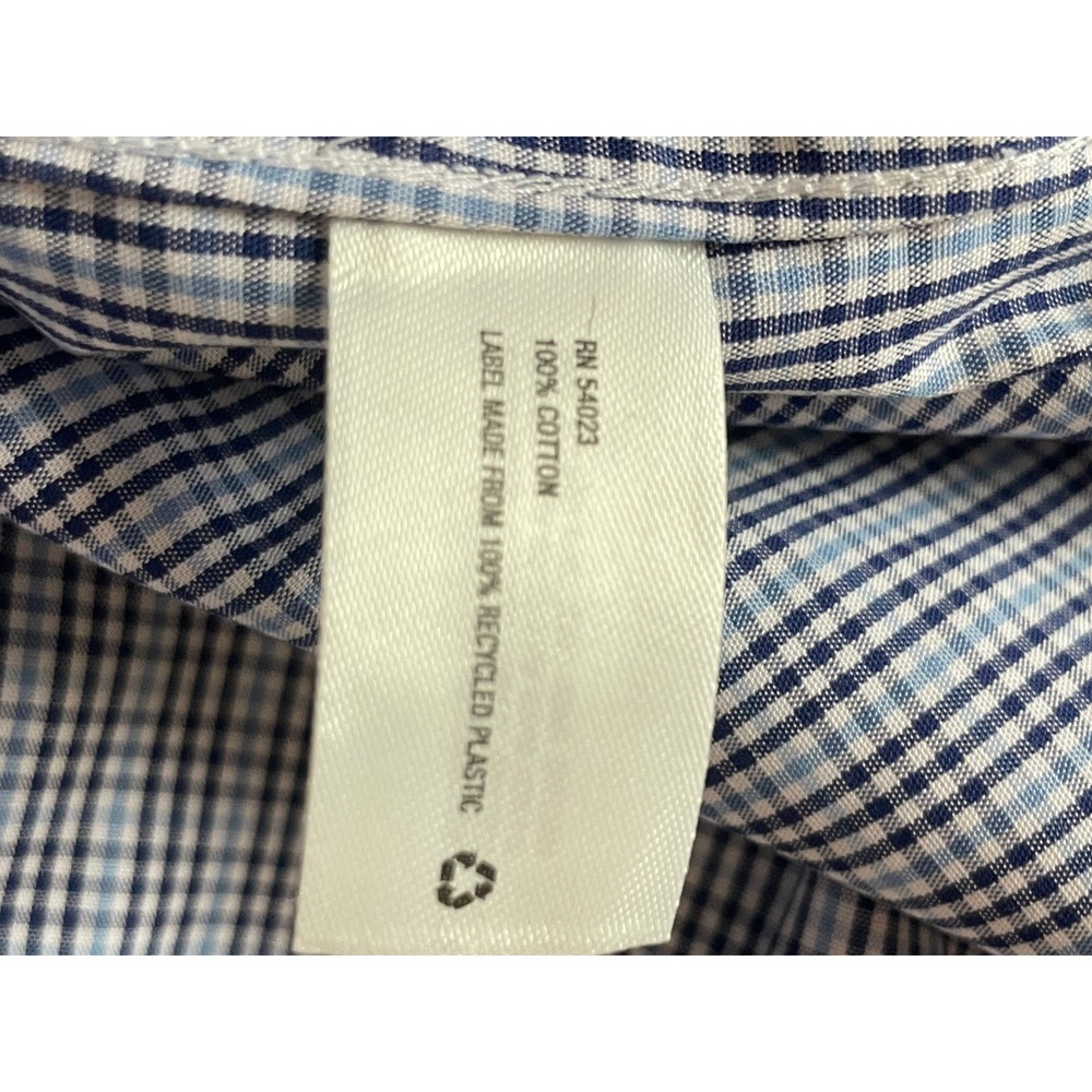 Gap Mens Original Fit Non-Iron Gingham Button Down Shirt Blue White M 15-15.5 - Picture 3 of 9